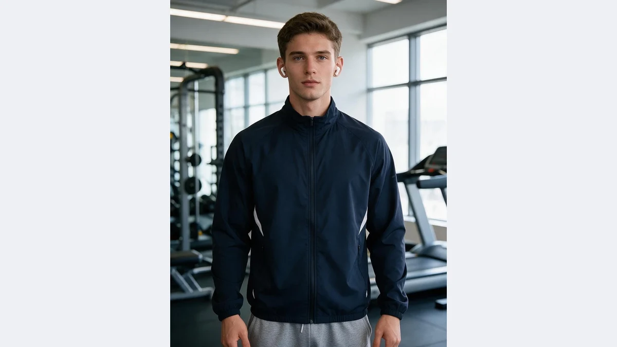 Gym scene male model swapped to a Caucasian model, before and after