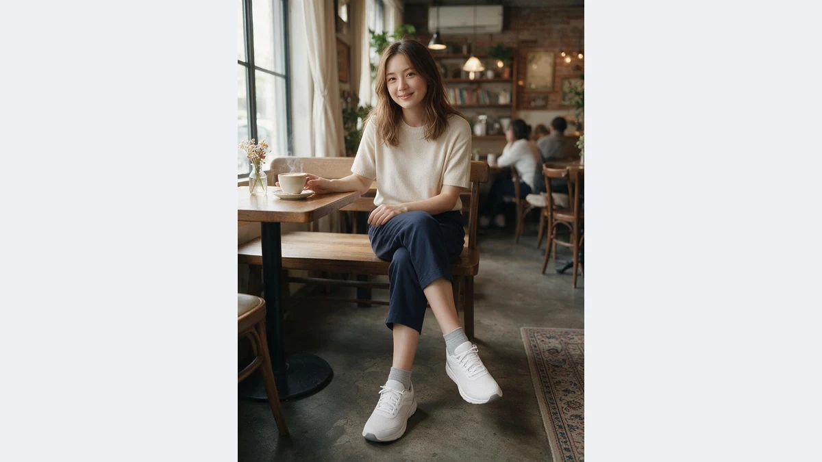 Outfit matched: cafe half body